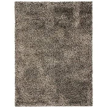 Alfombra moderna bicolor de pelo largo 120 x 170 cm Marrón/Blanco