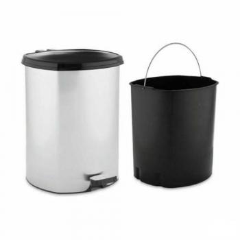 Papelera con Pedal Plateado de Plástico 11 L (6 Unidades) - Eficiencia y Estilo en Cada Espacio
