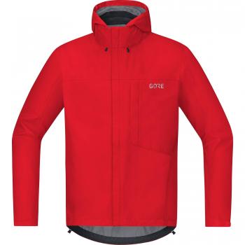 GORE Wear, Hombre, Chaqueta impermeable con capucha de ciclismo, GORE C3 GORE-TEX Paclite Hooded Jacket, Talla: L, Color: Rojo, 100036
