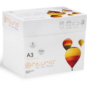 Paquete de Folios A3 80g/m² para Impresora Inkjet y Láser - Papel Multiusos Ideal para Oficina y Hogar (2500 hojas)