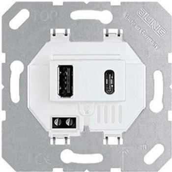 Jung Dual USB Charger 3000mA Type A & C Alpine White