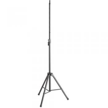 Soporte de altavoz Adam Hall SPS 16 - Soporte ajustable, color negro, capacidad de carga hasta 50 kg, altura regulable de 1.10 m a 1.80 m, base triangular para mayor estabilidad