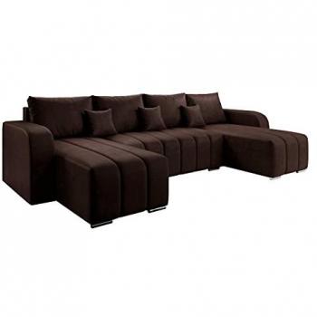 Sofá rinconero Muncie 108 con función de descanso y caja de ropa de cama, dimensiones 313x147x86cm