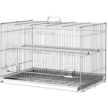 PawHut Jaula Pajaros 60x41x41cm Pajarera Pajaro Loros Canarios Cotorras Hierro Blanco
