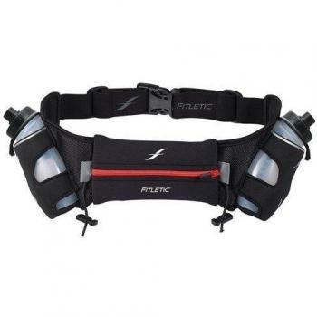 Fitletic HD08-02S 2X250ml - Cinturón de hidratación, color negro / rojo, talla S / M