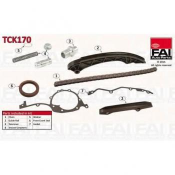 Kit de cadena de distribución FAI AutoParts TCK170, incluye todos los componentes necesarios para la instalación, fabricado con materiales de alta calidad, diseñado para un rendimiento óptimo y duradero, compatible con múltiples modelos de vehículos