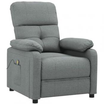 Sillón de Masaje Reclinable de Tela Gris Oscuro