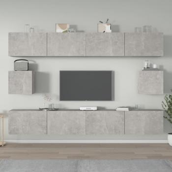 Set de muebles de TV 6 piezas madera contrachapada gris hormigón