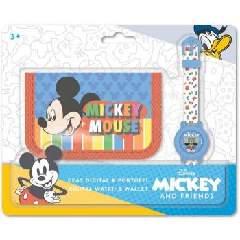 SET RELOJ DIGITAL Y CARTERA DE MICKEY MOUSE DISNEY