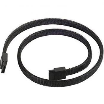 Silverstone SST-CP07 - Cable SATA III 6Gbps, 180°, diseño de Cierre sin Metal, Capa de Cable metálico, 50cm