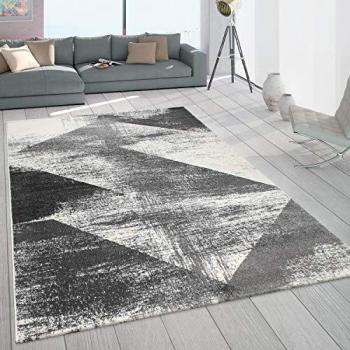 Alfombra Rectangular Moderna de Pelo Corto en Pastel con Diseño Abstracto, 80x150 cm, Altura 16 mm