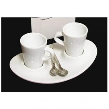Taza café duo con plato duo incluye 2 cucharas