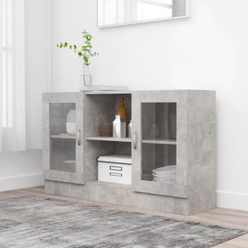 Vitrina de madera contrachapada y madera de ingeniería gris 120x30,5x70 cm, mueble de almacenaje para salón, buffet, armario auxiliar y armario de almacenamiento