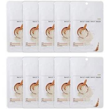 Pack of 10 eunyul daily care facial sheet mask pack rice x 10ea korean skincare hydrating nourishing natural ingredients for all skin types