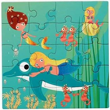 SCRATCH 276181153 Puzzle magnético con Forma de Sirena, Libro desplegable para casa y de Viaje, puzle para niños a Partir de 3 años