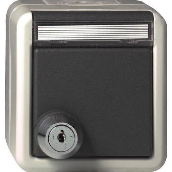 Toma de Corriente SCHUKO KD con Cerradura Surtida y Tapa Abatible IP44 Gris 456730