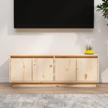 Mueble de TV de madera maciza de pino 110x34x40 cm