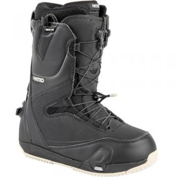 Nitro Cave TLS Step On Botas de Snowboard para Mujer, Sistema de Cordones Rápidos, All Mountain, Freestyle, Freeride, Beige y Negro, Talla 26.5