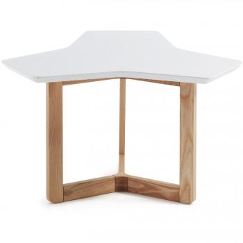 Kave Home Mesa Centro Treffles 76 cm, natural y blanco