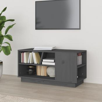 Mueble de TV madera maciza de pino gris 80x35x40,5 cm vidaXL