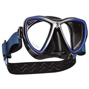 Scubapro Synergy - Mini máscara con correa cómoda, color azul y plateado