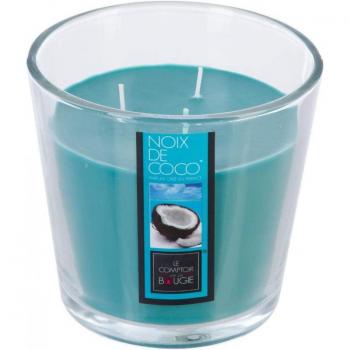 CASIKA VELA PERFUMADA BEVERLY COCO 12CM - Vela perfumada de cristal con aroma a coco, altura de 12 cm, diseño elegante y moderno, ideal para ambientar espacios y crear una atmósfera