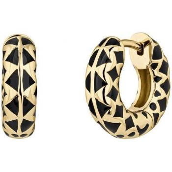 Pendientes de aro Zebra en Plata 925 bañada en Oro Amarillo 18k
