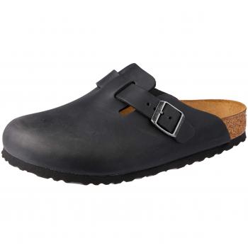 Birkenstock Boston Oiled Nubuck Leather Clogs - Black - Size EU 47