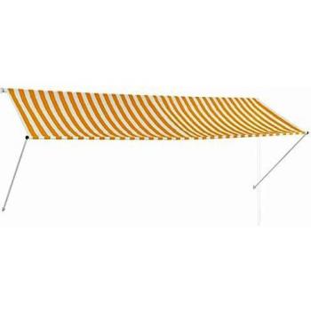 vidaXL Toldo Retráctil 350x150cm Amarillo/Blanco Parasol Ventana Terraza Hogar