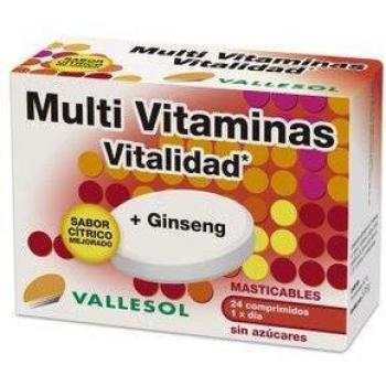 Vallesol Multivitaminas con Ginseng Tabletas Masticables - 24 cápsulas