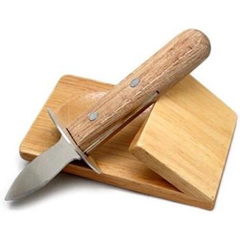 NERTHUS FIH 264 - Cuchillo para Ostras de Acero Inoxidable con base de madera