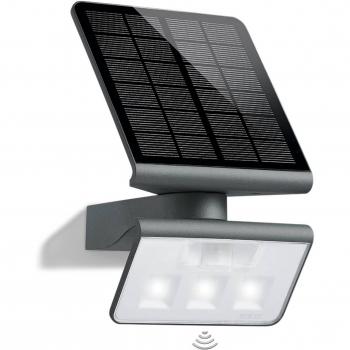 Lámpara de pared solar Steinel XSolar L-S antracita con sensor de movimiento, batería 2500 mAh, 3000K, 150 lm, IP44 - Ideal para jardines