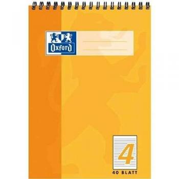 Bloc Escolar Oxford A5 con Espiral, 40 Hojas, Raya 4, 90 g/m²