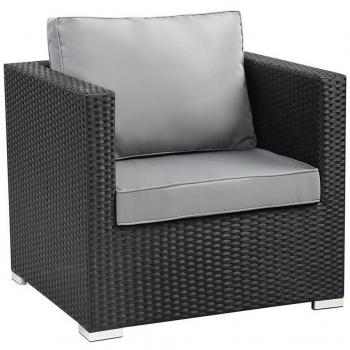 Sill&oacute;n de jard&iacute;n en resina trenzada Ibiza Atlanta Negro
