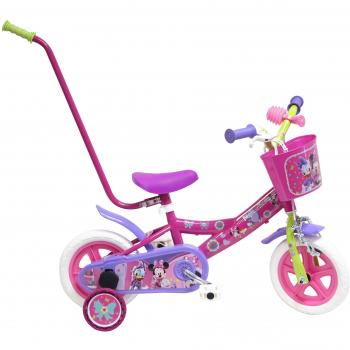Bicicleta Niño Disney Minnie con barra de Aprendizaje 10 pulg Rosa 2-4 años