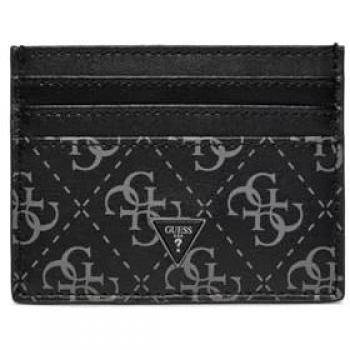 Porta Tarjetas de Crédito Guess Mito de Piel Negra para Hombre