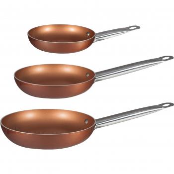 Bergner Q2410 - Set 3 sartenes 20,24,28 aluminio prensado Professional Chef Copper plus