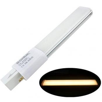 Bonlux 6W G23 2-Pin LED compacto de la lámpara blanco cálido 3000K 180 grados en horizontal empotrada LED G23 Base de reequipamiento PL Bombilla 13W CFL reemplazo