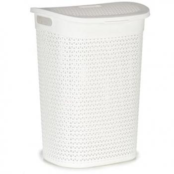 Cesto para la Ropa Blanco de Plástico 60L - Pack de 6 Unidades (43,5 x 57,5 x 34 cm)