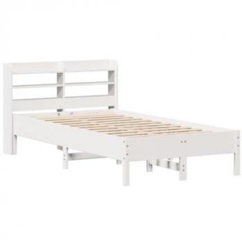 Estructura de cama sin colchón madera maciza blanca 120x190 cm