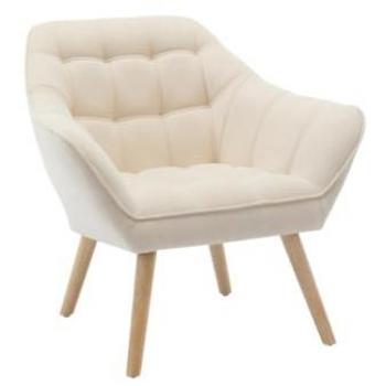 Sillón de tela beige Caserta