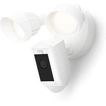 Ring Floodlight Cam Wired Plus - Cámara de Seguridad con Luz Floodlight, Conexión por Cable, Detección de Movimiento, Audio Bidireccional, Visión Nocturna en Color, Compatible con Alexa