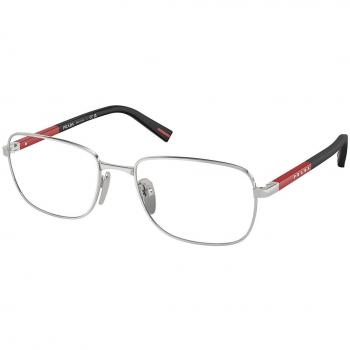Prada Linea Rossa PS52QV 1BC1O1 Men's Eyeglasses Silver Size 56 - Blue Light Block Available