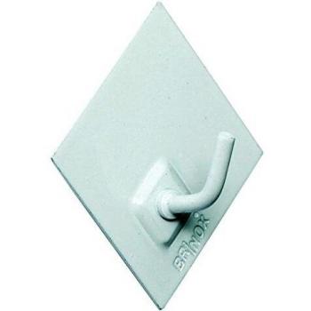 BRINOX Perchas con diseño Poker y rombo, Lacado Blanco, 5.2x4.4x2.1 cm