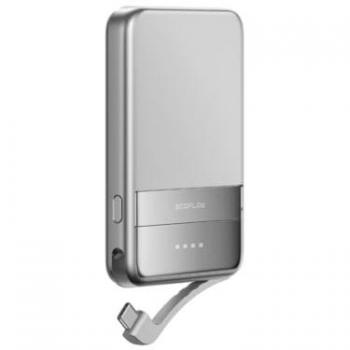 Powerbank EcoFlow RAPID Magnético 5000mAh, Carga Inalámbrica Qi y USB-C, 30W, Plateado