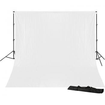 Soporte de fondo Bresser BR-D23 + Telón de fondo blanco 3x4m