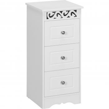 HOMCOM Armario de Almacenamiento Multifuncional con 3 Cajones para Cocina, Comedor, Salón, Dormitorio o Baño, Medidas 29.8x29.8x68.5 cm,