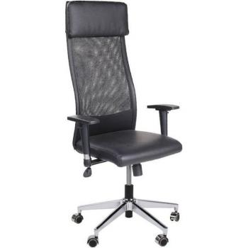 Silla de Oficina Giratoria y Reclinable Airflow con Cojín, Altura Ajustable y Respaldo Transpirable en Color Negro