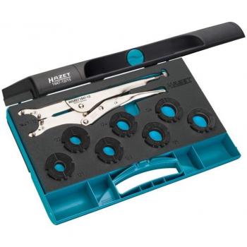 HAZET 1847-12/15 Juego de alicates para anillos de seguridad, dimensiones 355 mm x 235 mm x 65 mm, número de herramientas: 15