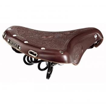 Brooks B18 – Sillín de bicicleta para piel mujer marrón. Diseño Flores Unique, brooks2015